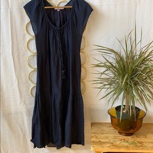 Calypso Navy Long Sheath Dress size small